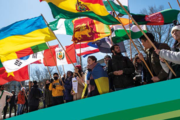 group of individuals with different flags