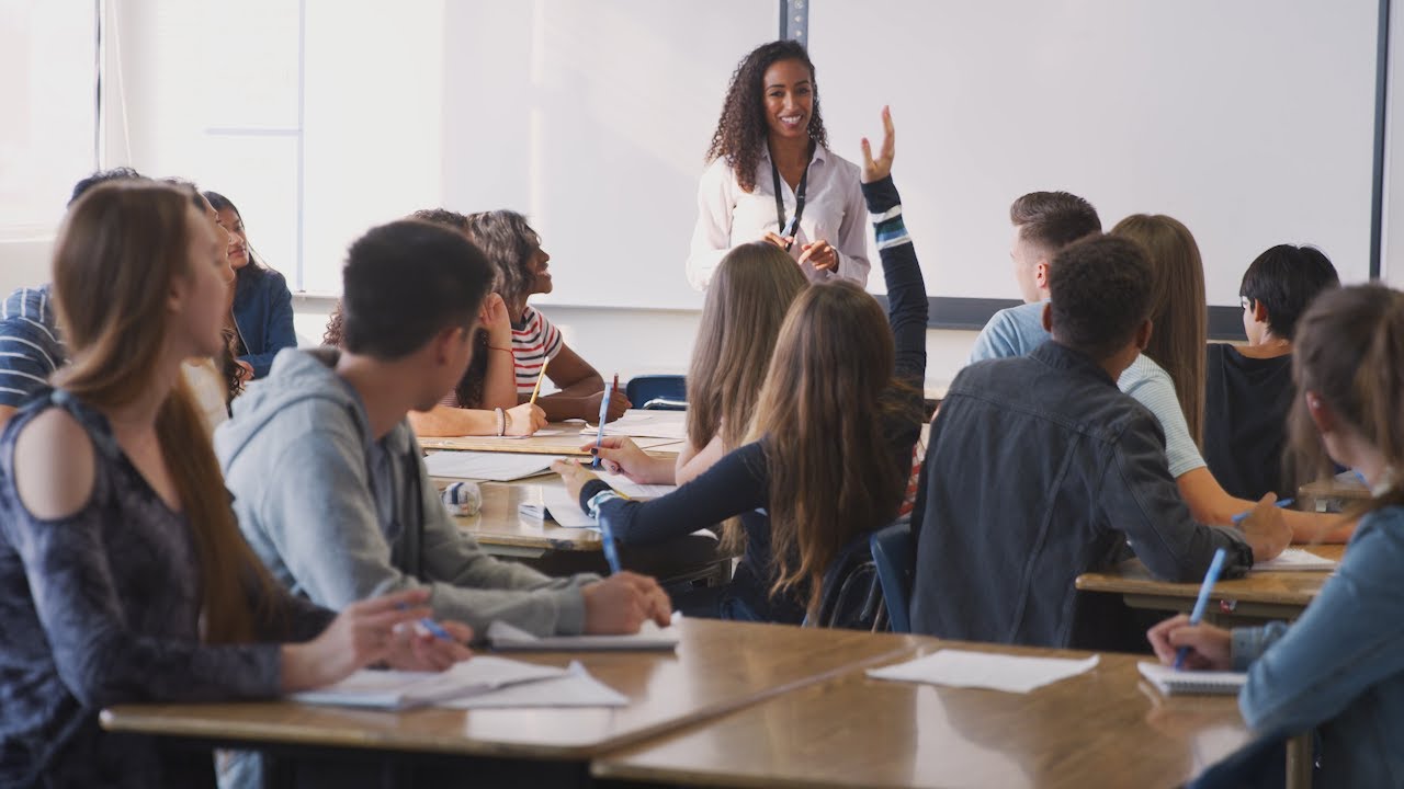 Teacher in front of class