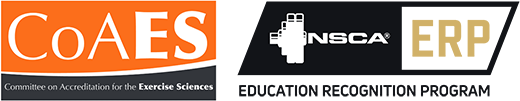 Committee on Accreditation for the Exercise Sciences (CoAES) and National Strength and Conditioning Association combined logos