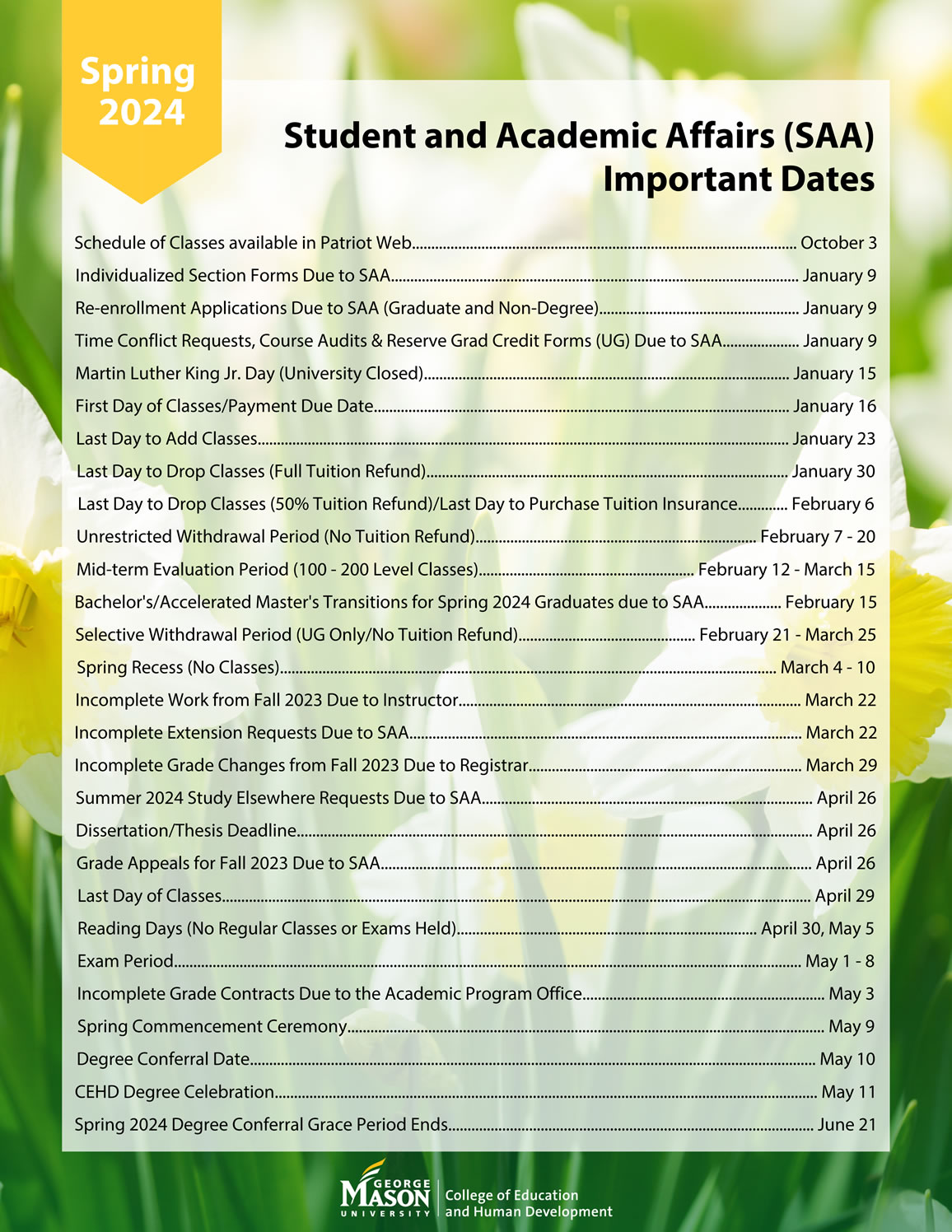 Important dates for Spring 2024 (pdf)
