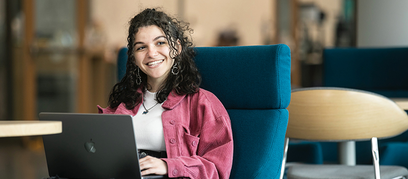 student at laptop